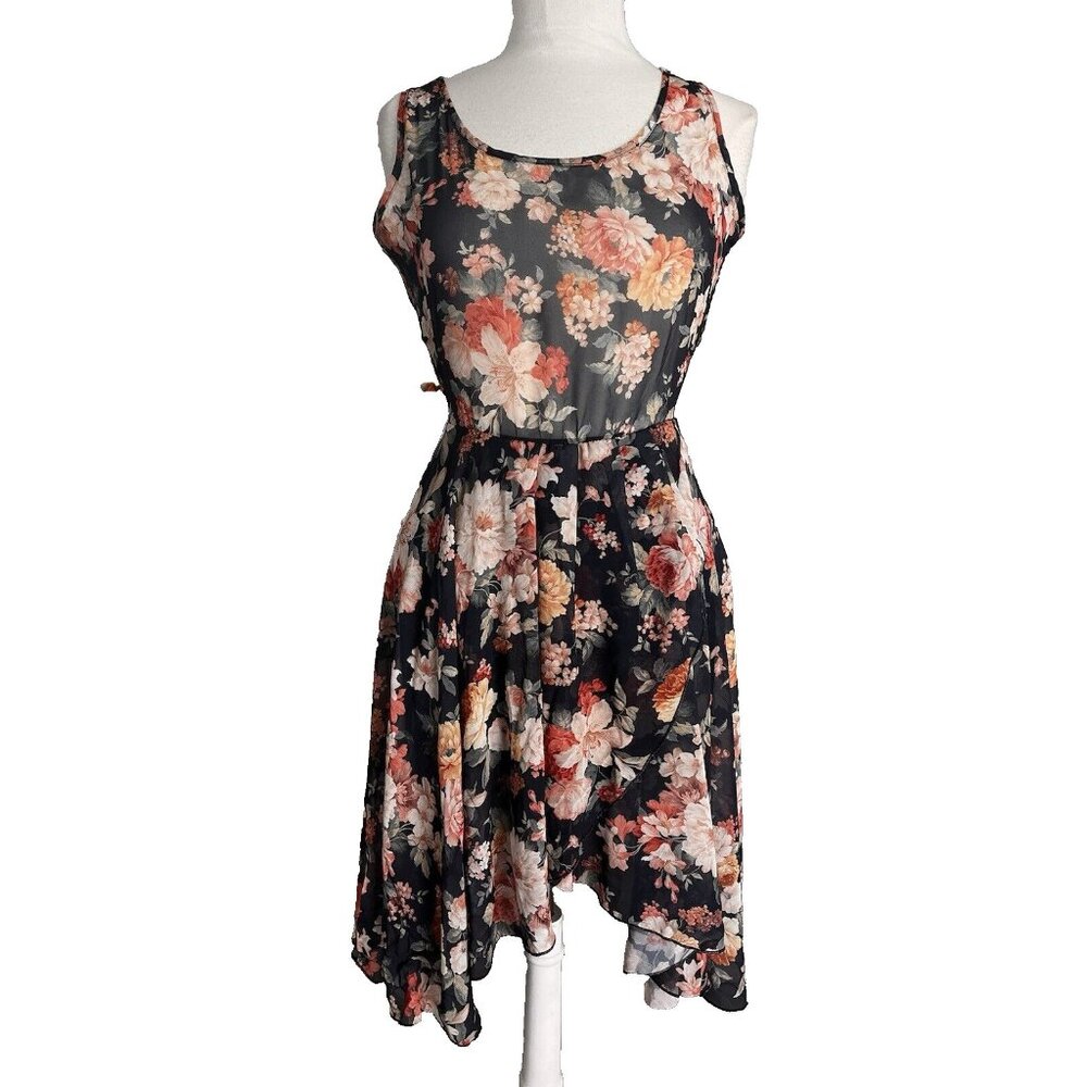 Venus Fairycore Whimsy Dress Cottagecore size Medium Floral Sheer Lined